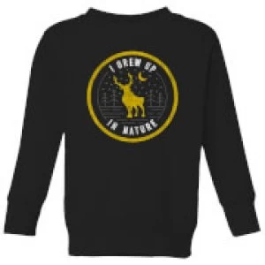 Image of Frozen 2 I Grew Up In Nature Kids Sweatshirt - Black - 11-12 Years