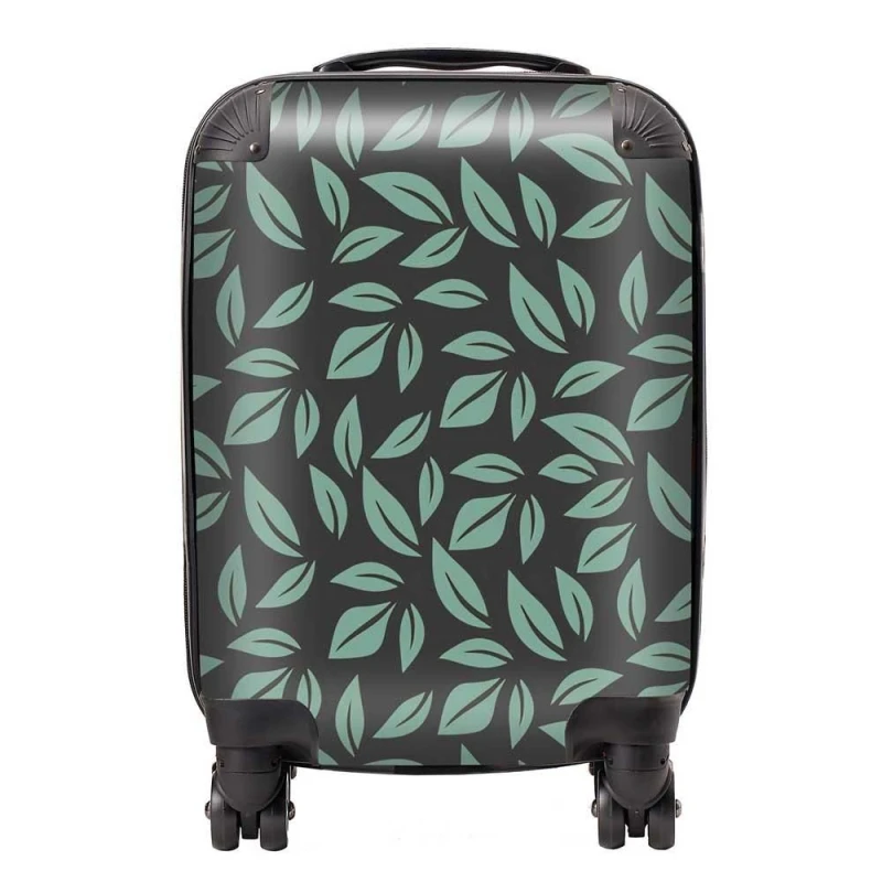 Image of Warren Reed - Designer Delicate Leaf Suitcase in Green Size: Small Green Unisex Small