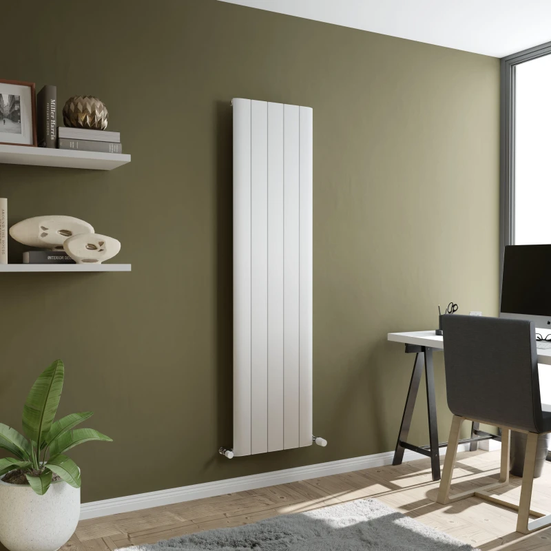 Image of Agadon Paris Designer Aluminium Radiator in White Size: 1800mm x 280mm White Unisex 1800mm x 280mm