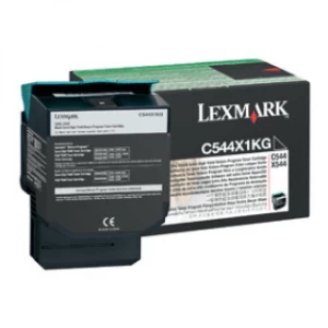 image of Lexmark C544X1KG Black Laser Toner Ink Cartridge