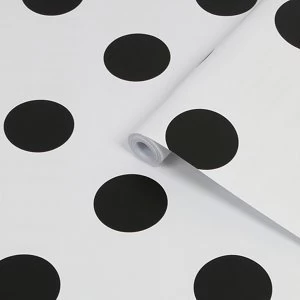 Image of Superfresco Easy Black & white Dotty Smooth Wallpaper