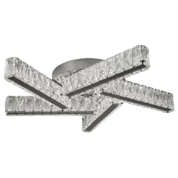 Image of Searchlight Clover - LED 5 Light Flush Ceiling Light Chrome, Crystal