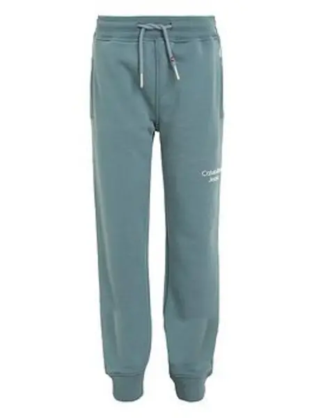 Image of Calvin Klein Jeans Boys Ckj Stack Logo Sweatpants - Goblin Blue, Size 14 Years