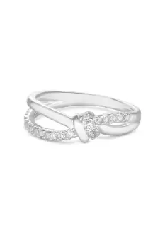 Image of Sterling Silver 925 Cubic Zirconia Knot Ring