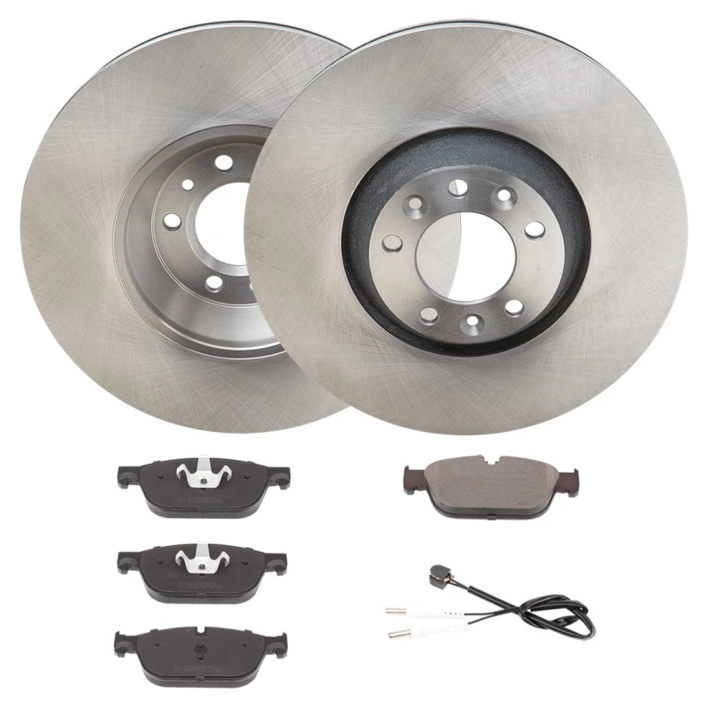Image of RIDEX 3405B3045 Brake disc and pads set Front Axle, Brake Disc Type: internally vented, incl. wear warning contact Brake Set,disc brakes (3405)