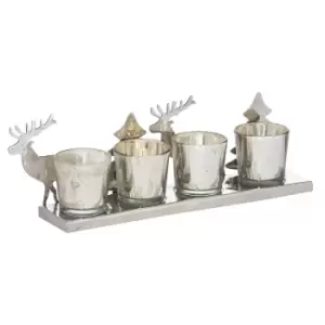 Image of Silver Four Tealight Holder