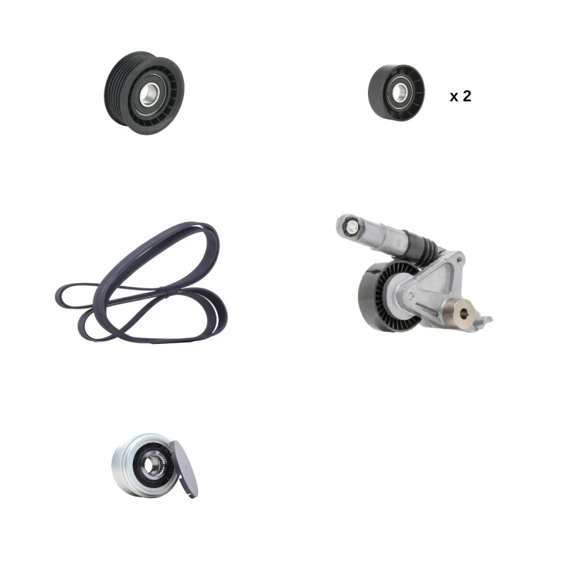 Image of RIDEX 542R0102 V-ribbed belt set Check alternator freewheel clutch & replace if necessary V-Ribbed Belt Set (542)