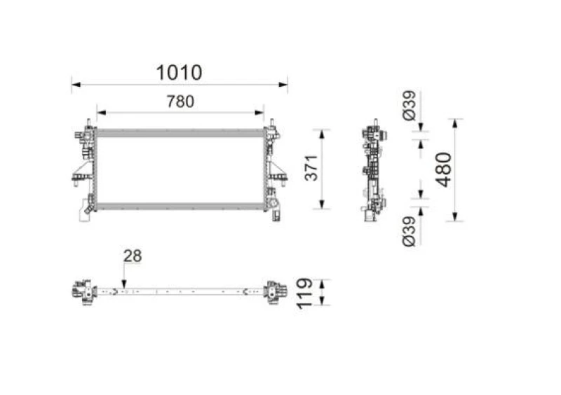 Image of MAHLE CR 2864 000P Engine radiator LX 2115.jpg Aluminium, Brazed cooling fins Radiator,engine cooling (470)