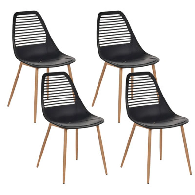 Image of Beliani Set Of 4 Dining Chairs Montello Black