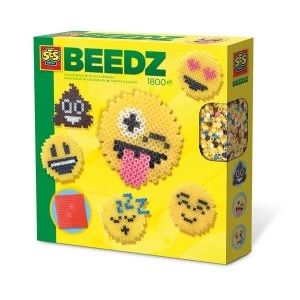 image of SES Creative - Childrens Beedz Emoticons Iron-on Beads Mosaic Set 1800 Iron-on Beads Mix (Multi-colour)