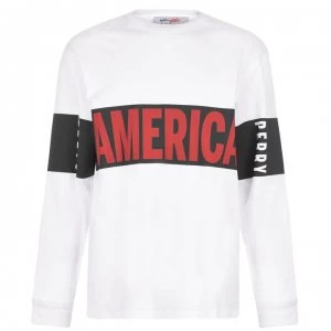 Image of Perry Ellis Block Crew T Shirt - White