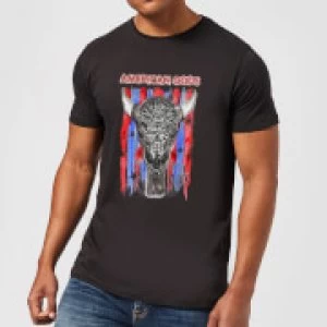 image of American Gods Skull Flag Mens T-Shirt - Black