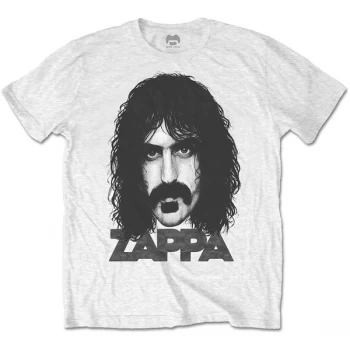 Frank Zappa - Big Face Unisex Large T-Shirt - White