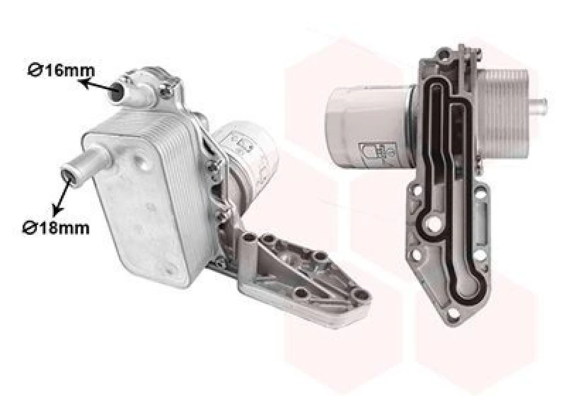 Image of VAN WEZEL Oil filter housing VAN WEZEL 18013757