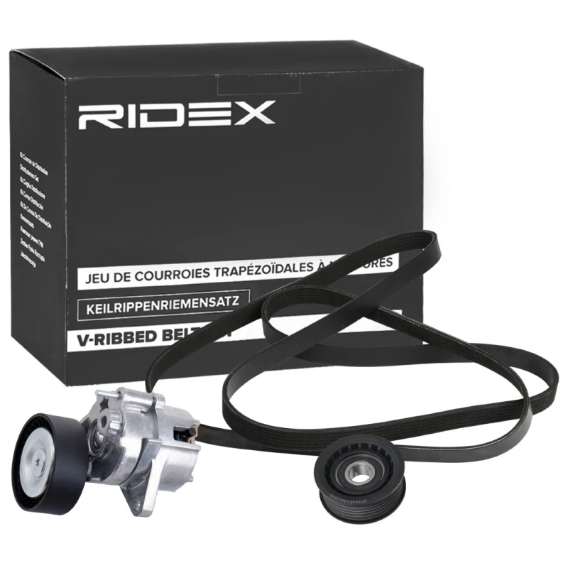 Image of RIDEX 542R0758 V-ribbed belt set Plastic V-Ribbed Belt Set (542)