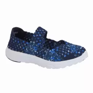 Image of Dek Womens/Ladies Elasticated Interlaced Bar Shoes (9 UK) (Blue/Grey)