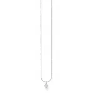 image of Silver Zirconia White Stone Necklace KE2105-051-14-L45V