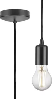 Image of KnightsBridge 1.8m E27 Contemporary Pendant Set - Anthracite
