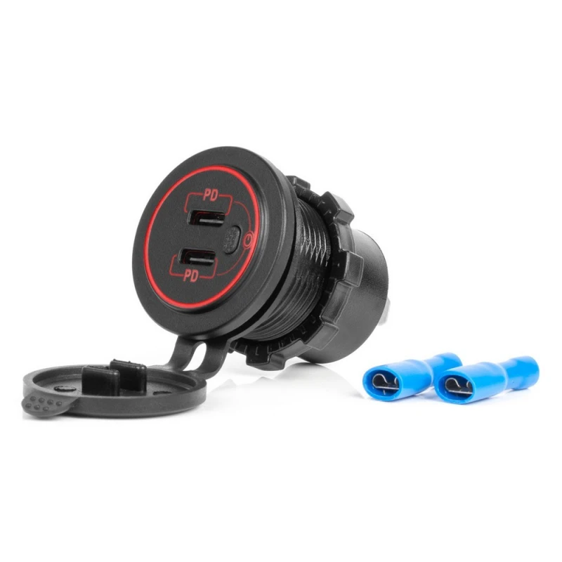 Image of AMiO 04224 Car mobile phone charger with moisture protection, Number of inlets/outlets: 2 Car mobile phone charger (100026)