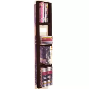 image of Techstyle Iris Wall Mounted 76 Cd / 32 DVD / Bluray Storage Frame Shelf Brown