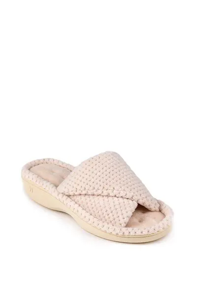 Image of Totes Popcorn Turnover Open Toe Slippers Natural