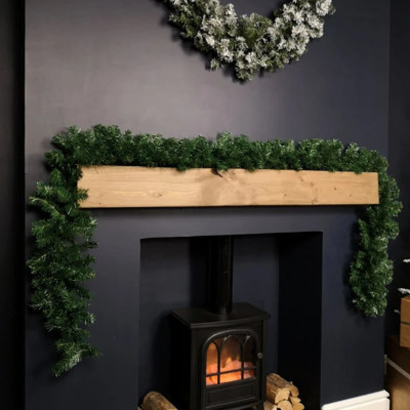 Image of Samuel Alexander Premier 270Cm (9ft) X 25Cm Plain Green Christmas Garland Decoration