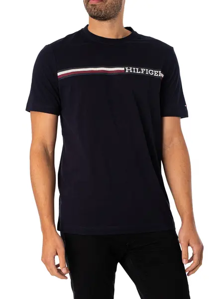 Image of Tommy Hilfiger Monotype Chest Stripe T-Shirt Desert Sky L