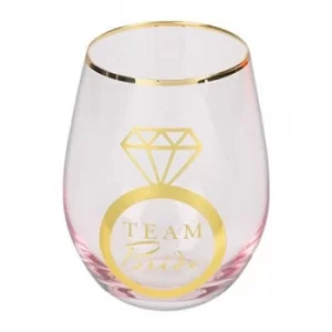 Image of Amore By Juliana Pink Team Bride Stemless Wine Glass