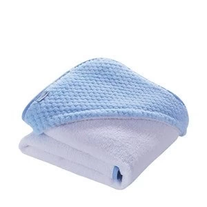 image of Clair de Lune Honeycomb Hooded Towel - Blue