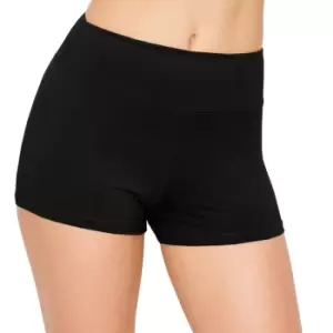 image of Silky Womens/Ladies Cotton Dance Shorts (Medium) (Black)