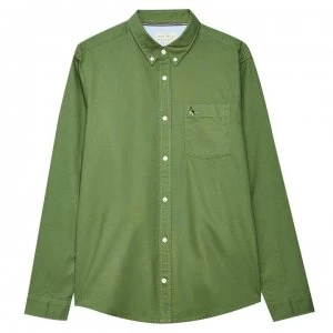 image of Jack Wills Wadsworth Plain Oxford Shirt - Moss