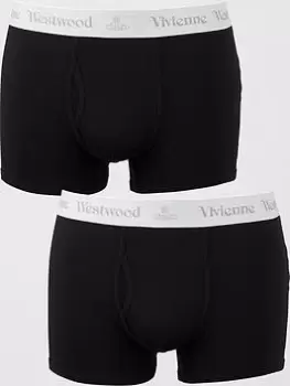 Image of Vivienne Westwood Mens 2 Pack Boxer Shorts - Black, Size S, Men