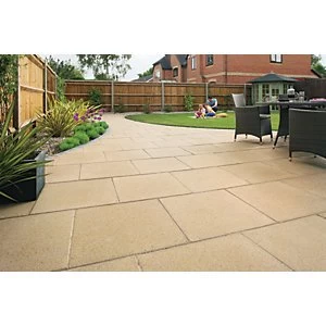 image of Marshalls Perfecta Smooth Buff 450 x 450 x 35mm Paving Slab Pack of 60