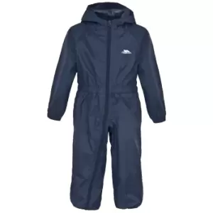 Image of Trespass Babies Button Waterproof Rain Suit (6/12 Months) (Navy Blue)