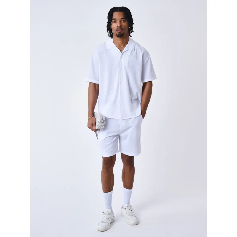 Image of Project X Paris Womens embroidered textured shirt Project X Paris Blanc Male S