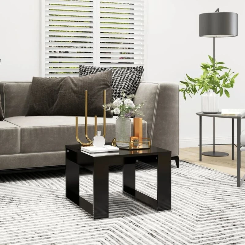 Image of VIDAXL Side Table Black 50x50x35cm Engineered Wood Vidaxl 8720286611609