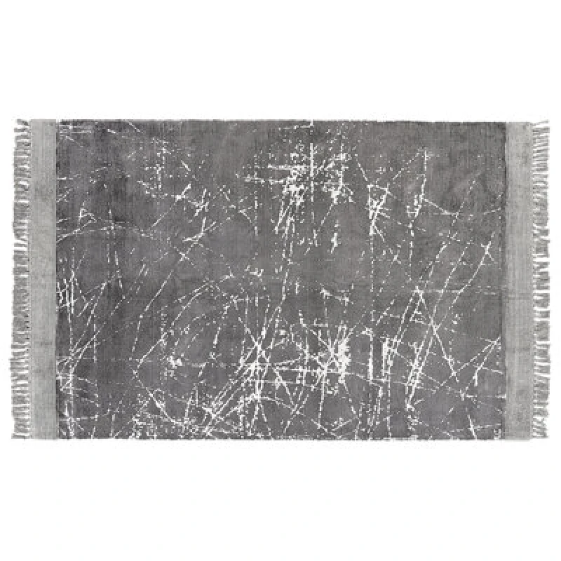 Image of Beliani Rug Hanli Grey 140 X 200 Cm Viscose