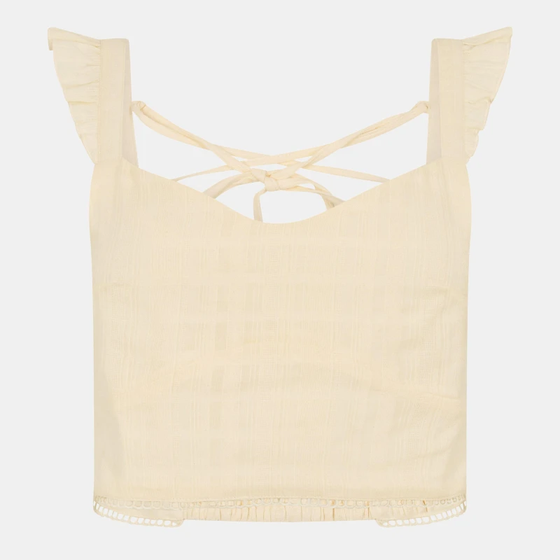 Image of Jack Wills Frill Sleeve Top - White White 8