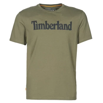 image of Timberland SS KENNEBEC RIVER BRAND LINEAR TEE mens T shirt in Kaki - Sizes S,M