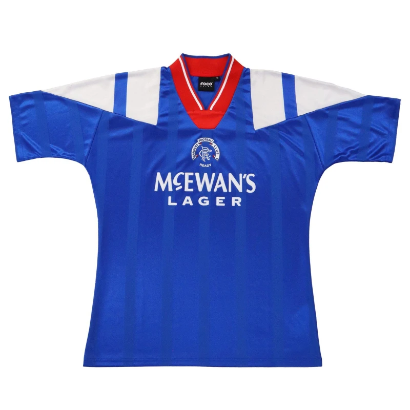 Image of Team Mens Licensed Retro Football Shirt Rangers Blue/White male Small