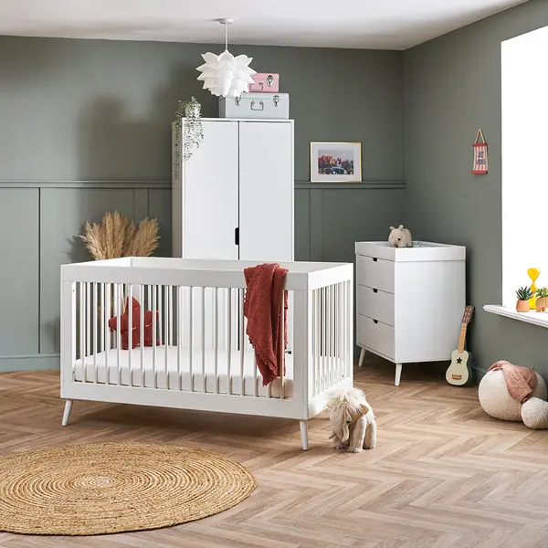 image of Obaby Maya 3 Piece Room Set - Nordic White