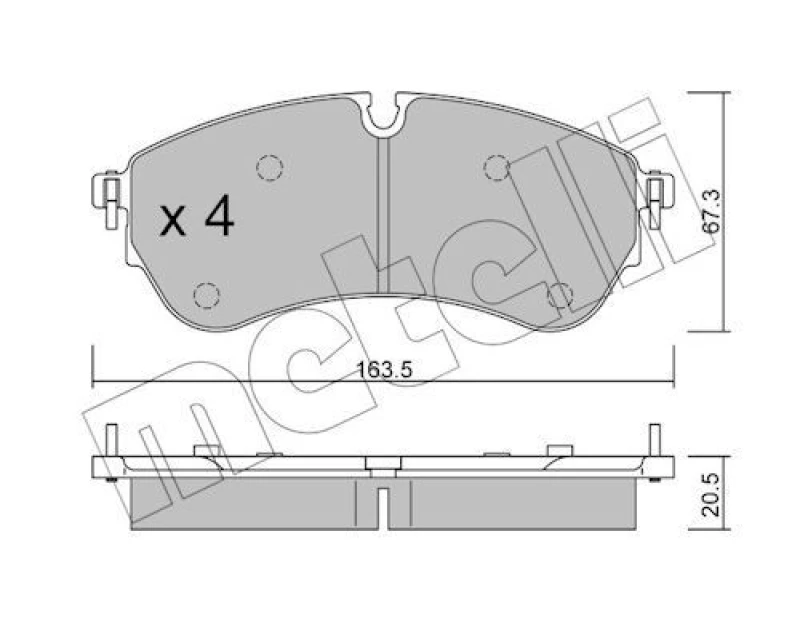 Image of METELLI Brake pad set METELLI 22-1173-0