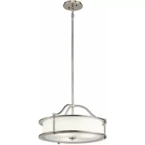 image of Loops - 3 Bulb Ceiling Pendant Light Fitting Classic Pewter LED E27 100W Bulb