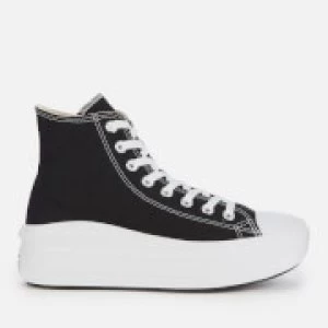 image of Converse Womens Chuck Taylor All Star Move Hi-Top Trainers - Black/Natural Ivory/White - UK 3