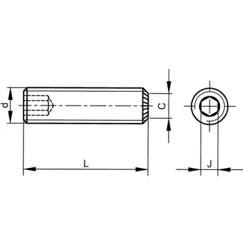 Image of Qualfast M6X50 Skt Set Screw - Knurled Cup Point (GR-45H) (14.9)- you get 5