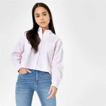 Image of Jack Wills Glydebourne Cropped Shirt - Pink