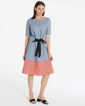 I.Scenery Tie Front Colour Block Dress