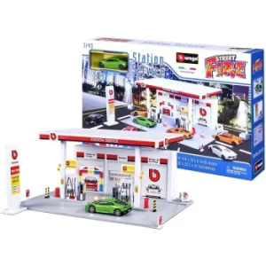 image of 1:43 Street Fire Filling Station Garage Playset