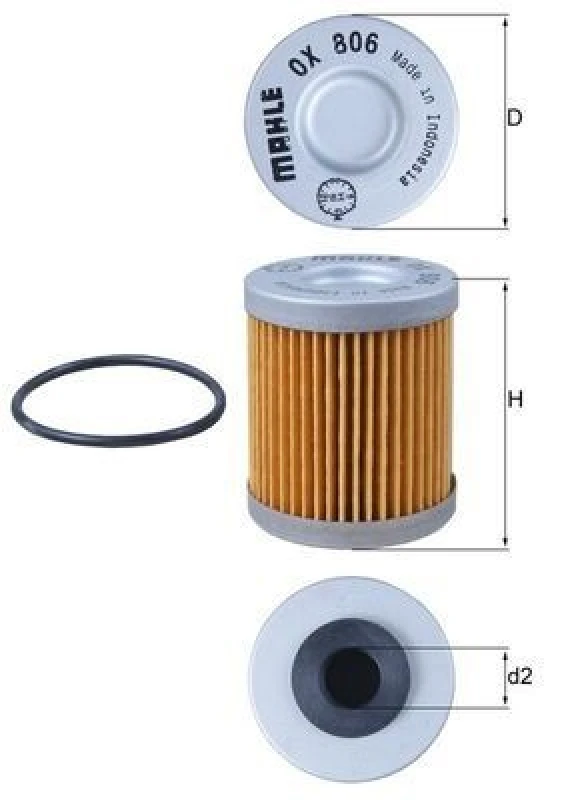 Image of Oil filter MAHLE OX 806D