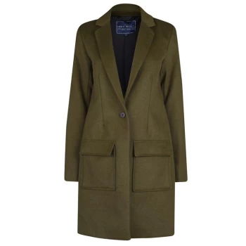 Image of Jack Wills Locke Overcoat With Wool - Khaki